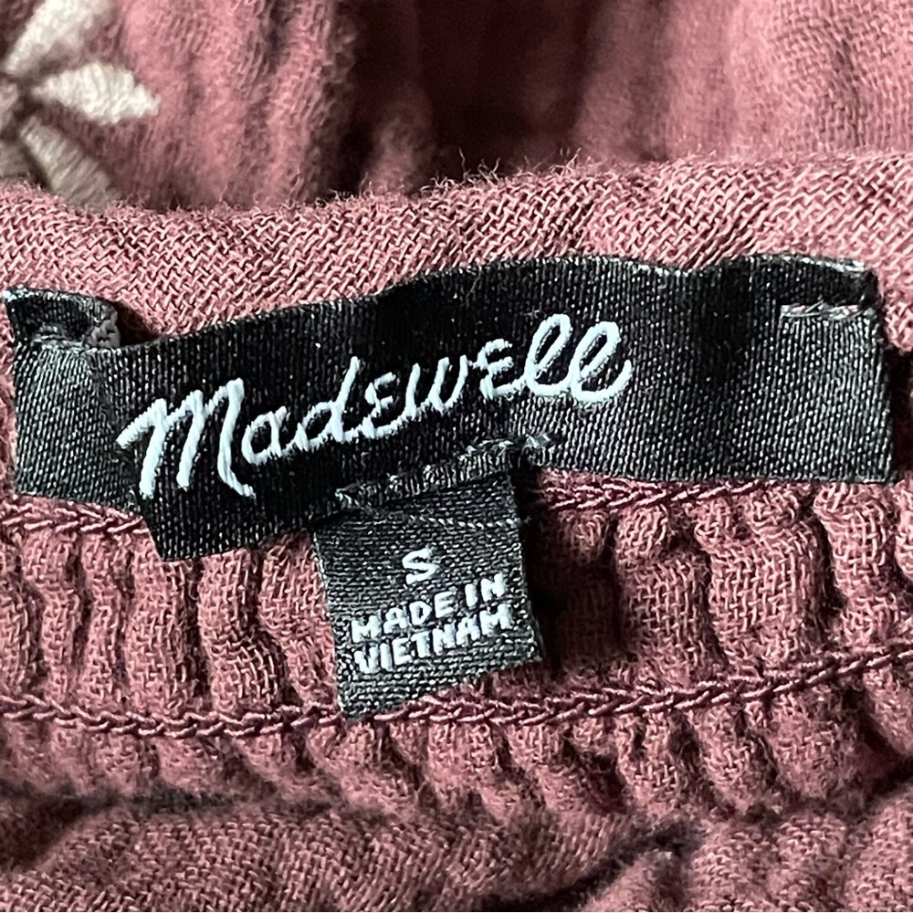 Madewell Embroidered Lightspun Peplum Open-Back Top Size Small 47875 - Picture 14 of 16